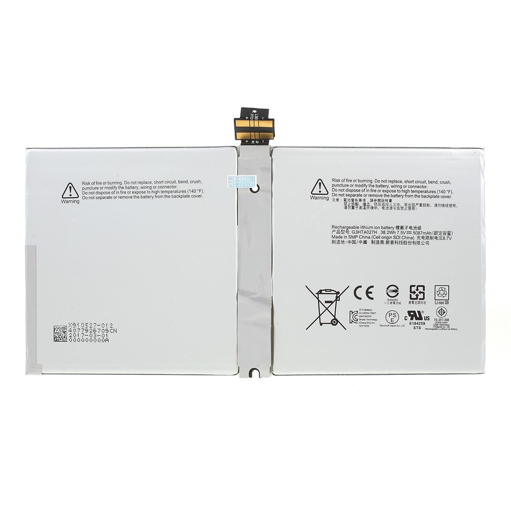 OEM G3HTA003H 7270mAh Rechargeable Li-polymer Battery for Microsoft Surface 3-1