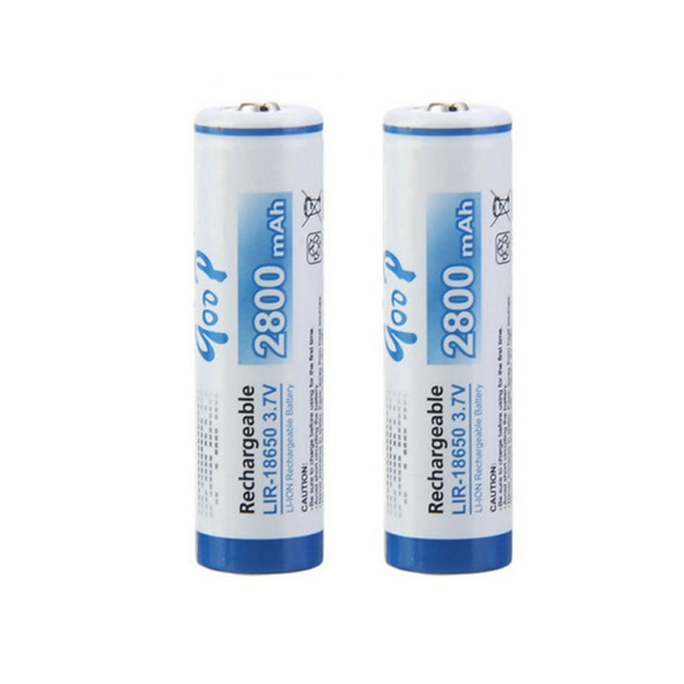 GODP 2PCS 3.7V 2800mAh 18650 Lithium Li-ion Rechargeable Batteries-1