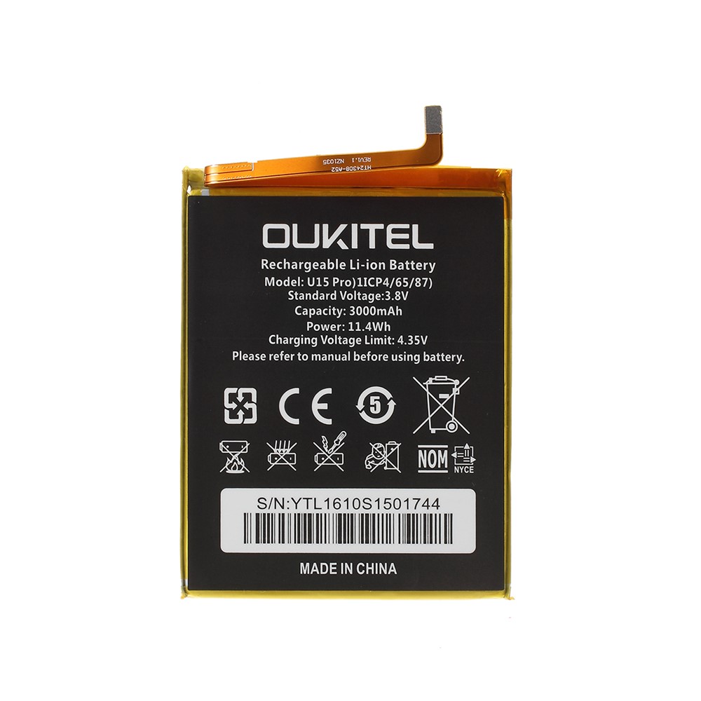 Removable Li-ion Battery for Oukitel U15 Pro (3000mAh)-1