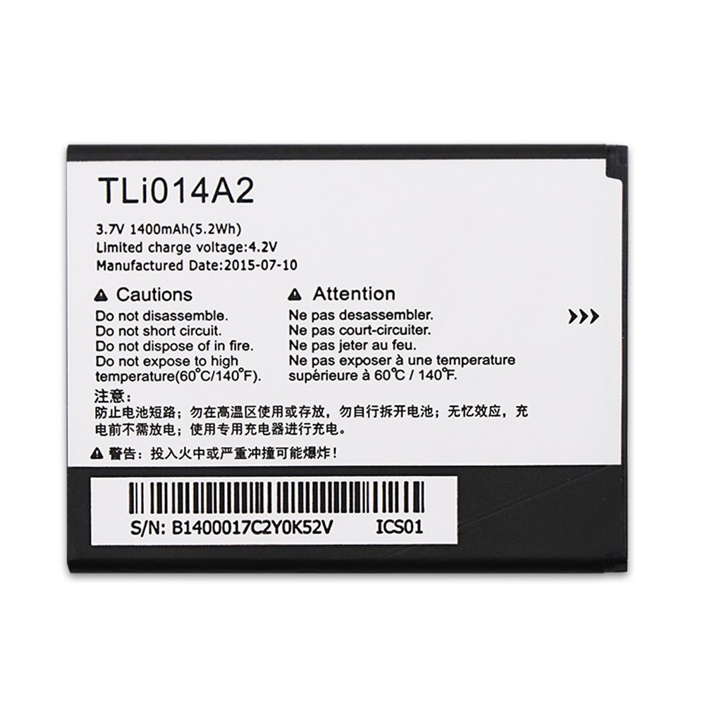 3.8V 1400mAh Li-ion Battery for Alcatel Pixi 5/4/3 4027-1