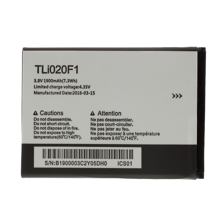 OEM TLi020F1 1900mAh Li-ion Battery for TCL J720T J726T J720 J728T-2