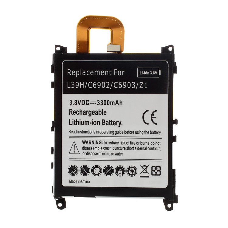 3300mAh Li-ion Battery Replacement for Sony Xperia Z1 Honami C6903 C6902 L39h-1