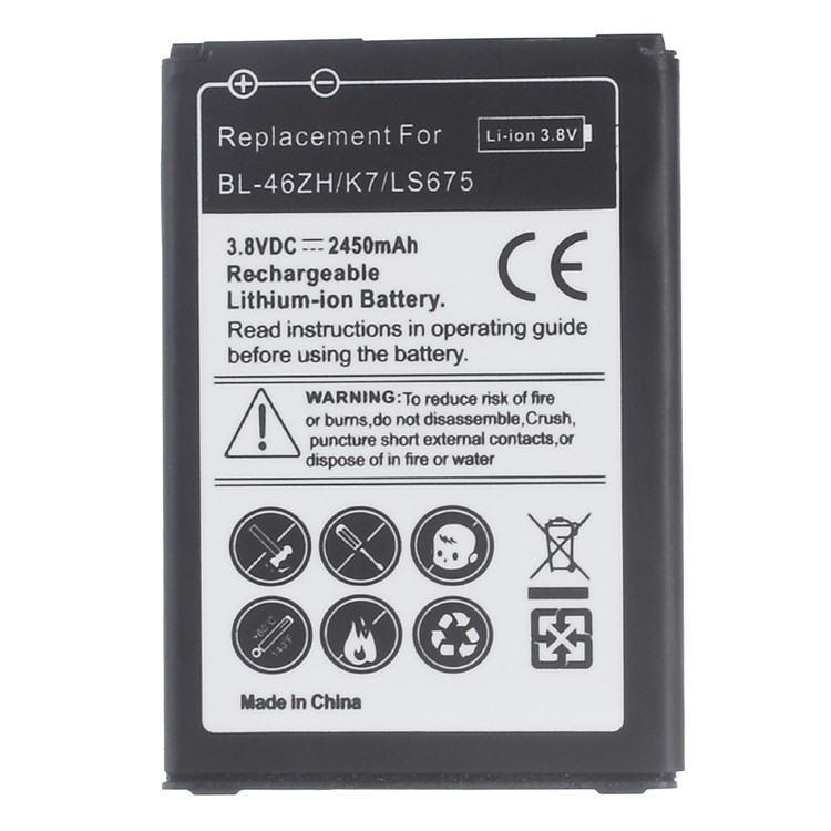 BL-46ZH 2450mAh 3.8V Li-ion Battery for LG K7 Tribute 5 LS675 M1-1