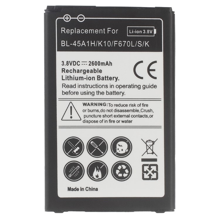2600mAh BL-45A1H Li-ion Battery for LG K10-1