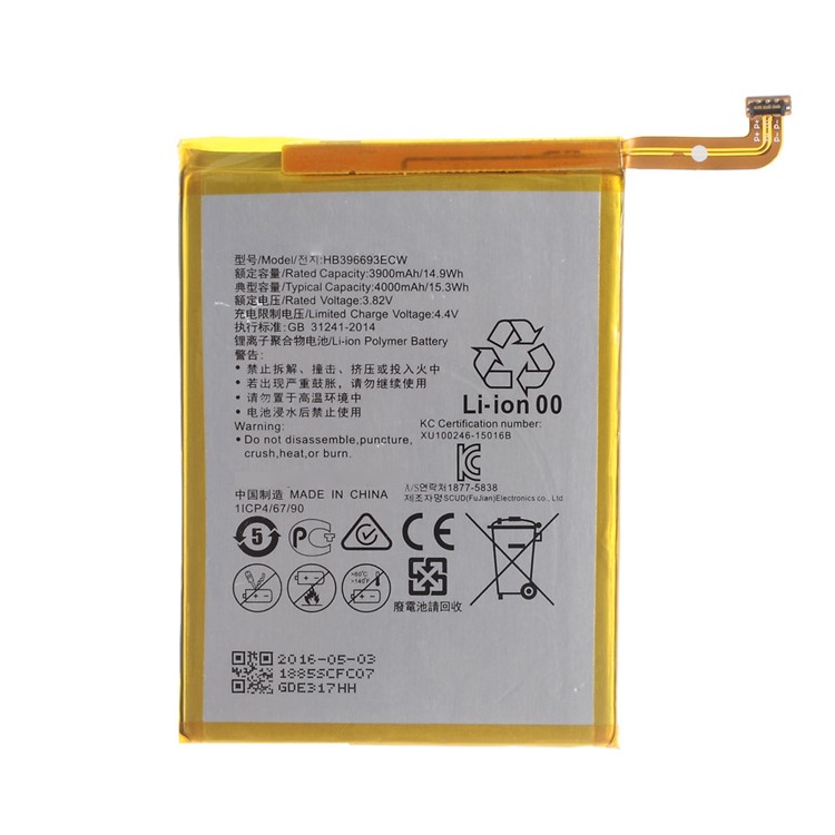 4000mAh OEM Li-polymer Battery Replacement for Huawei Mate 8 (HB396693ECW)-1