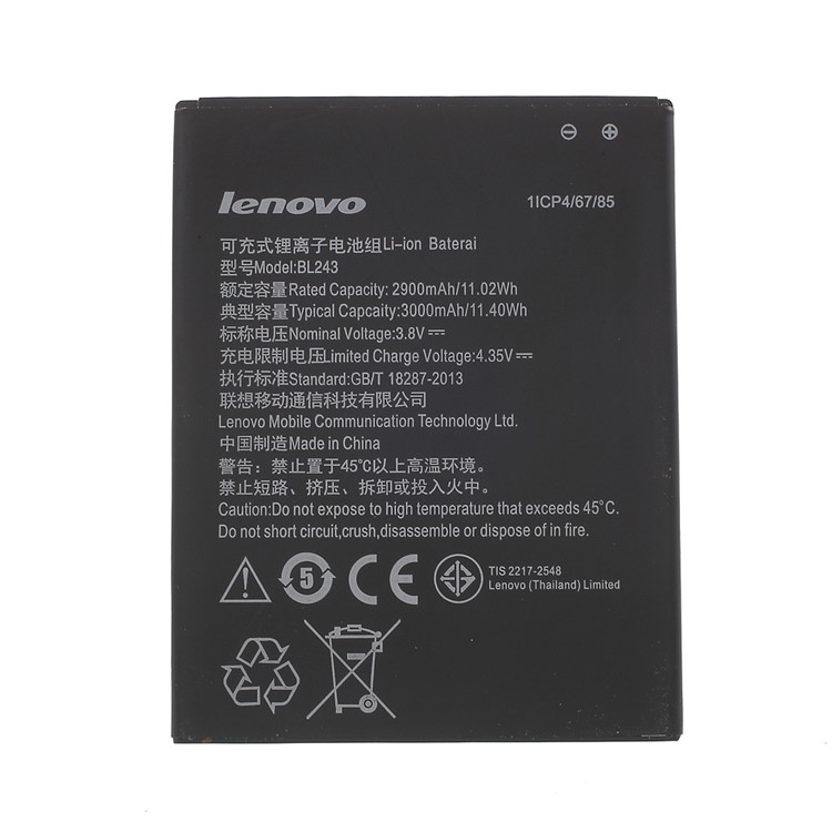 OEM BL243 3000mAh Li-ion Battery Replacement for Lenovo K3 Note K50-t5 / Lenovo Gold Coloren Warrior S8 A7600-m-2