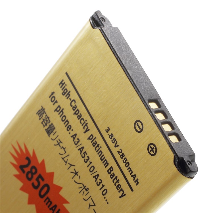 2850mAh Gold Color Rechargeable Li-Polymer Battery for Samsung Galaxy A3 SM-A310F (2016)-4