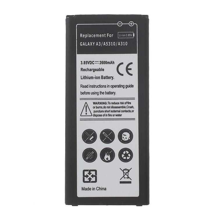 2600mAh Lithium-ion Battery Replacement for Samsung Galaxy A3 (2016) A310 / A5310-1