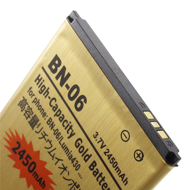 2450mAh BN-06 Rechargeable Li-Polymer Gold Battery for Microsoft Lumia 430 Dual SIM-4