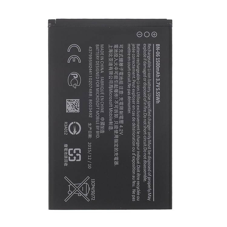 1500mAh BN-06 Rechargeable Lithium-ion Battery for Microsoft Lumia 430 Dual SIM-1
