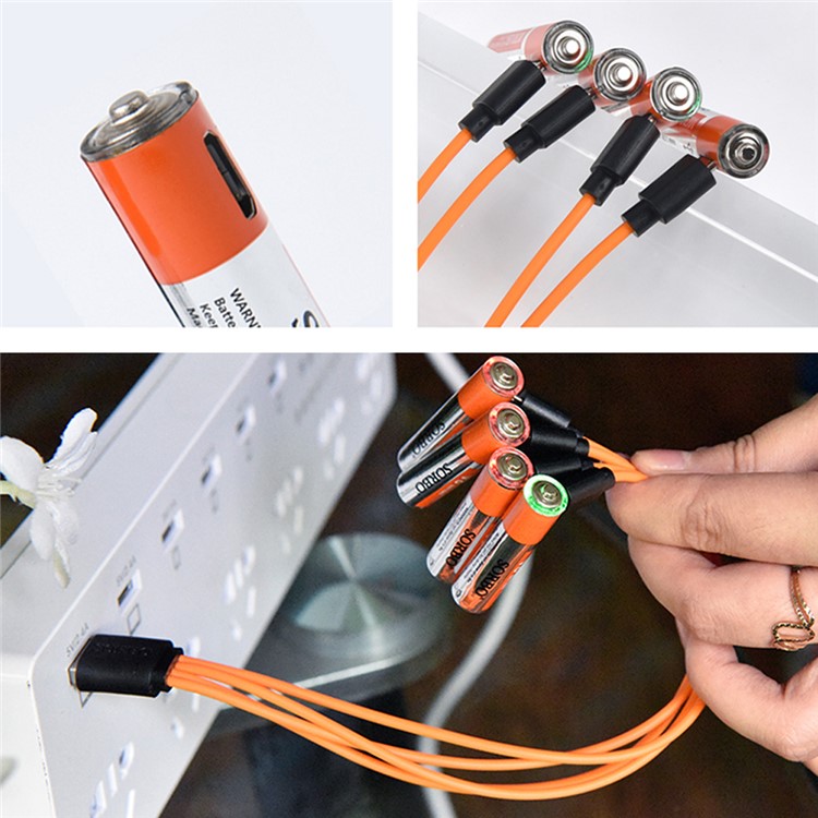 4Pcs 400mAh 1.5V AAA Rechargeable Batteries Lithium Battery with 1-to-4 Micro USB Charging Cable-6