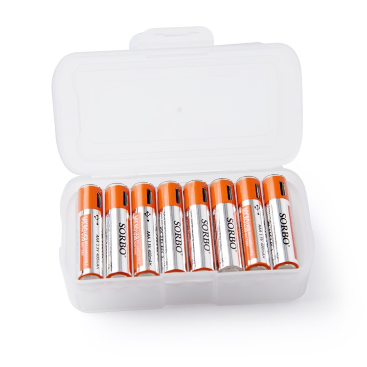 4Pcs 400mAh 1.5V AAA Rechargeable Batteries Lithium Battery with 1-to-4 Micro USB Charging Cable-9