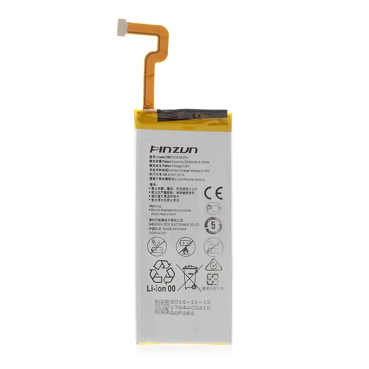 PINZUN HB3742A0EZC+ 2200mAh Li-polymer Battery for Huawei P8 Lite (ATL Battery Cell)-2