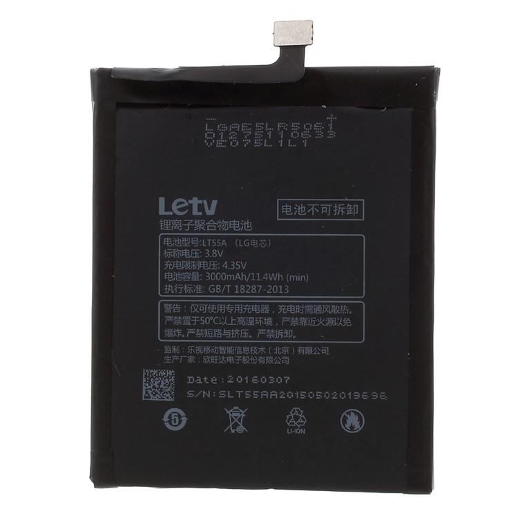 OEM 3000mAh 3.8V Li-polymer LT55A Battery for Letv Le 1 Pro X800-1