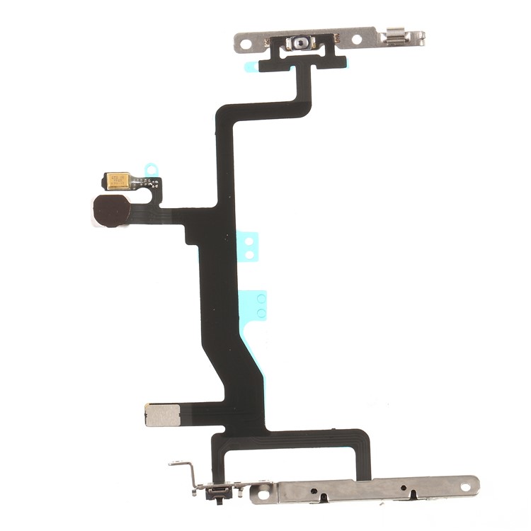 For iPhone 6s 4.7 inch Power ON/OFF and Volume Button Flex Cable Spare Part with Metal Plate-2