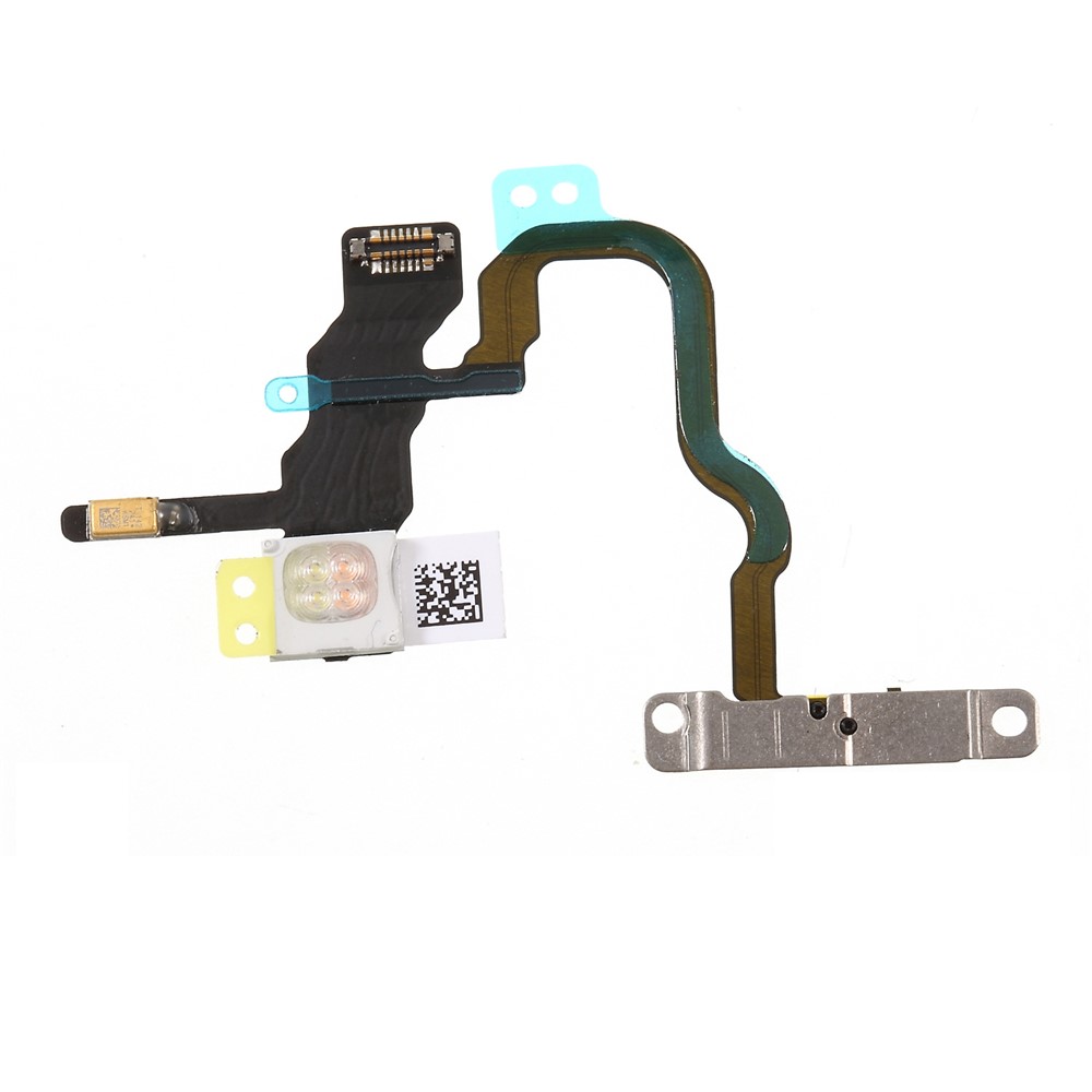 For iPhone X 5.8 inch OEM Power ON/OFF Switch Button Flex Cable with Metal Plate Replacement Part-2