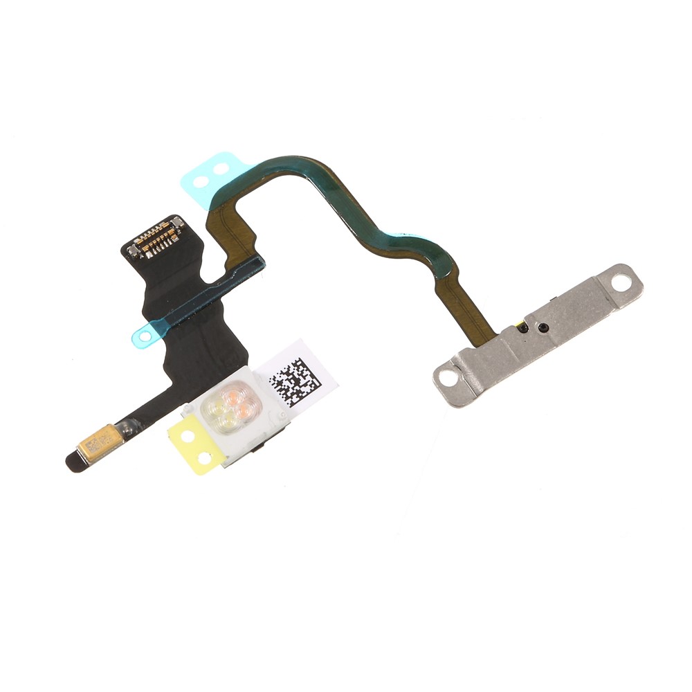 For iPhone X 5.8 inch OEM Power ON/OFF Switch Button Flex Cable with Metal Plate Replacement Part-3