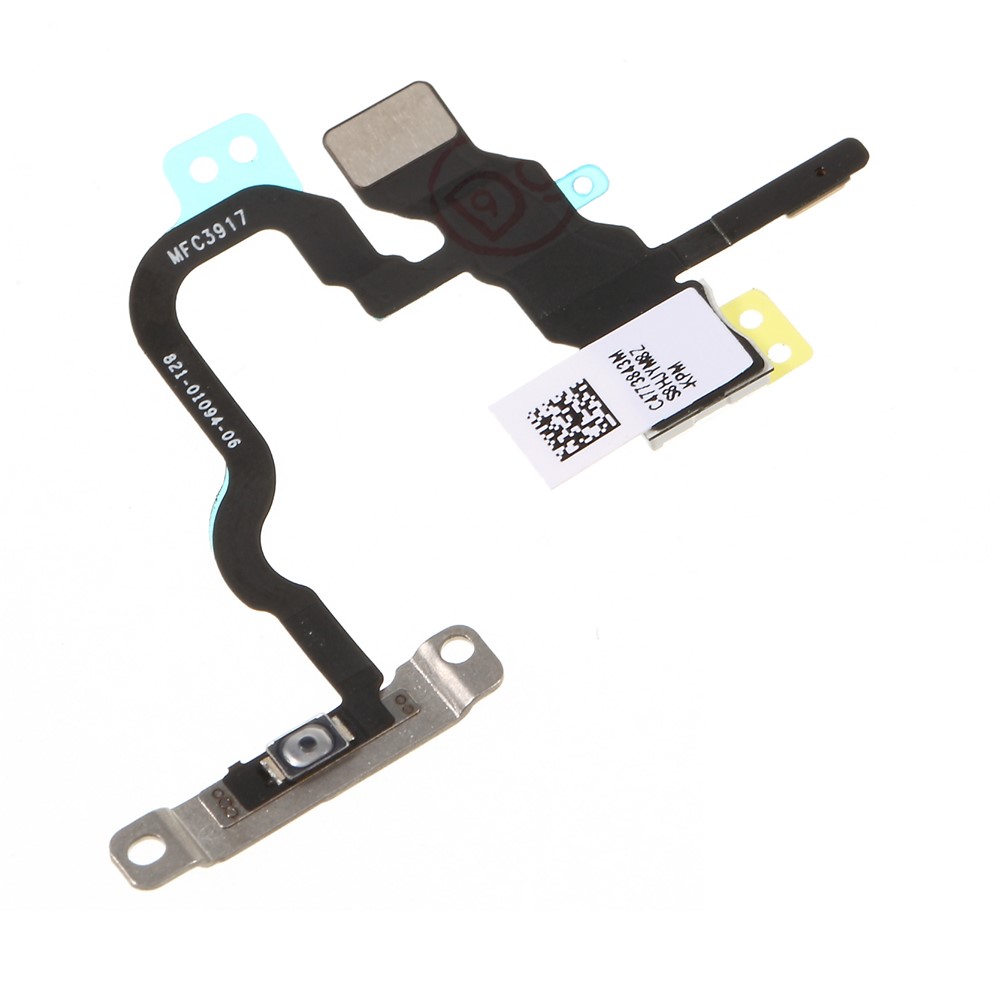 For iPhone X 5.8 inch OEM Power ON/OFF Switch Button Flex Cable with Metal Plate Replacement Part-4