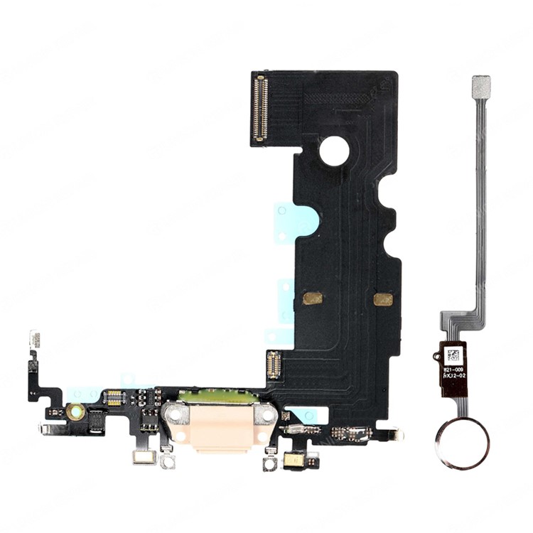 For iPhone 8 Plus 5.5" Charging Port Flex Cable + Home Button Flex Cable Set - Gold-1