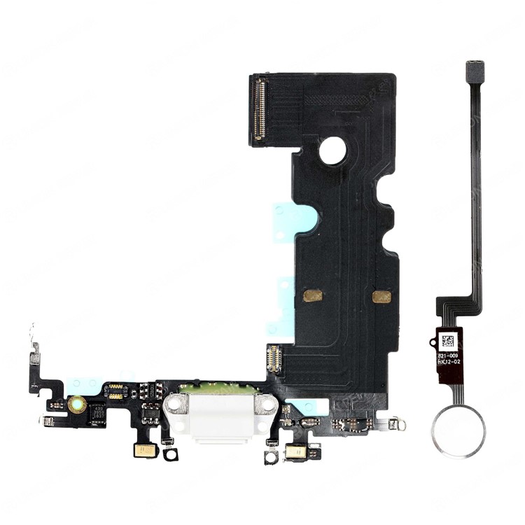 For iPhone 8 Plus 5.5" Charging Port Flex Cable + Home Button Flex Cable Set - Silver-1