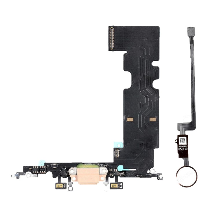 For iPhone 8 4.7" Charging Port Flex Cable + Home Button Flex Cable Replacement Parts - Gold-1