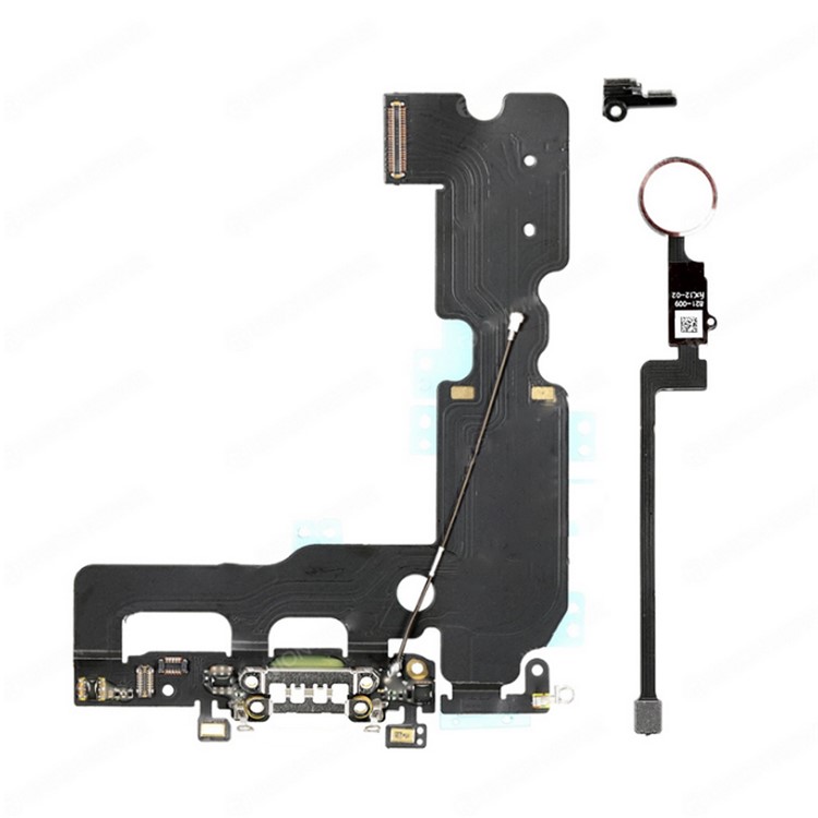 Charging Port Flex Cable + Home Return Button Flex Cable Set for or iPhone 7 Plus 5.5" - Rose Gold-1