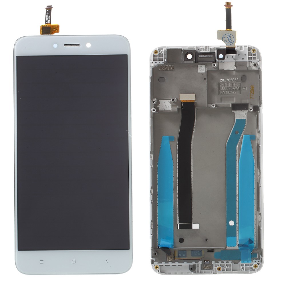LCD Screen and Digitizer (OEM) with Assembly Frame (Non-OEM) for Xiaomi Redmi 4X - White-1