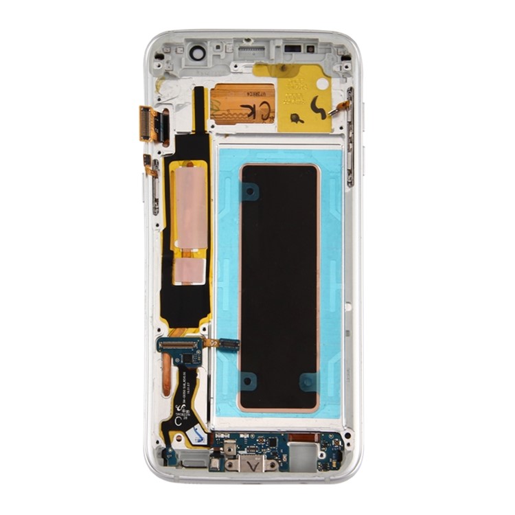 OEM Screen and Digitizer Assembly + Frame + Small Parts Replacement for Samsung Galaxy S7 edge G935 - Silver Color-3