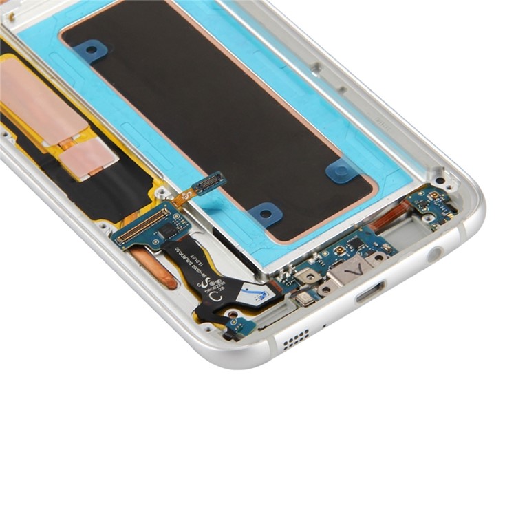 OEM Screen and Digitizer Assembly + Frame + Small Parts Replacement for Samsung Galaxy S7 edge G935 - Silver Color-4