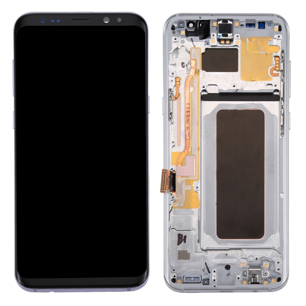 For Samsung Galaxy S8+ G955 OEM Part Screen and Digitizer Assembly + Frame + Small Parts - Silver Color-1