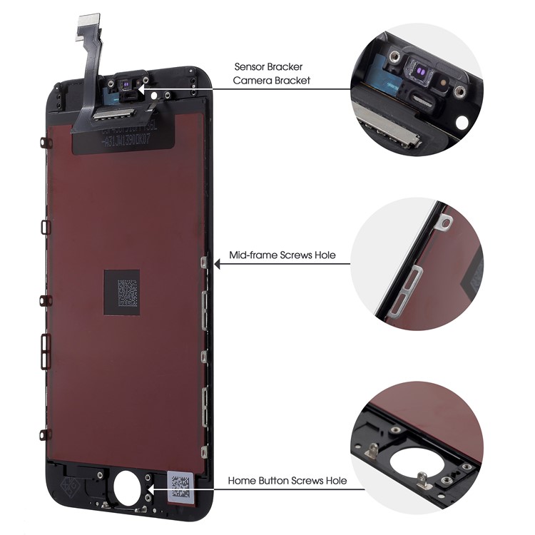 LCD Screen and Digitizer Assembly + Disassemble Repair Opening Tool Kit for iPhone 6 4.7 inch - Black-2