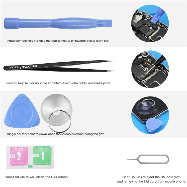 LCD Screen and Digitizer Assembly + Disassemble Repair Opening Tool Kit for iPhone 6 4.7 inch - Black-4