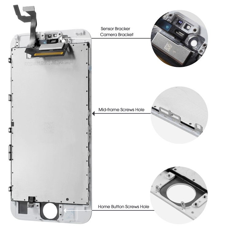LCD Screen and Digitizer Assembly Replacement (Made by China Manufacturer, Brighter/Lumen) + Disassemble Repair Opening Tool Set for iPhone 6s 4.7 inch - White-2