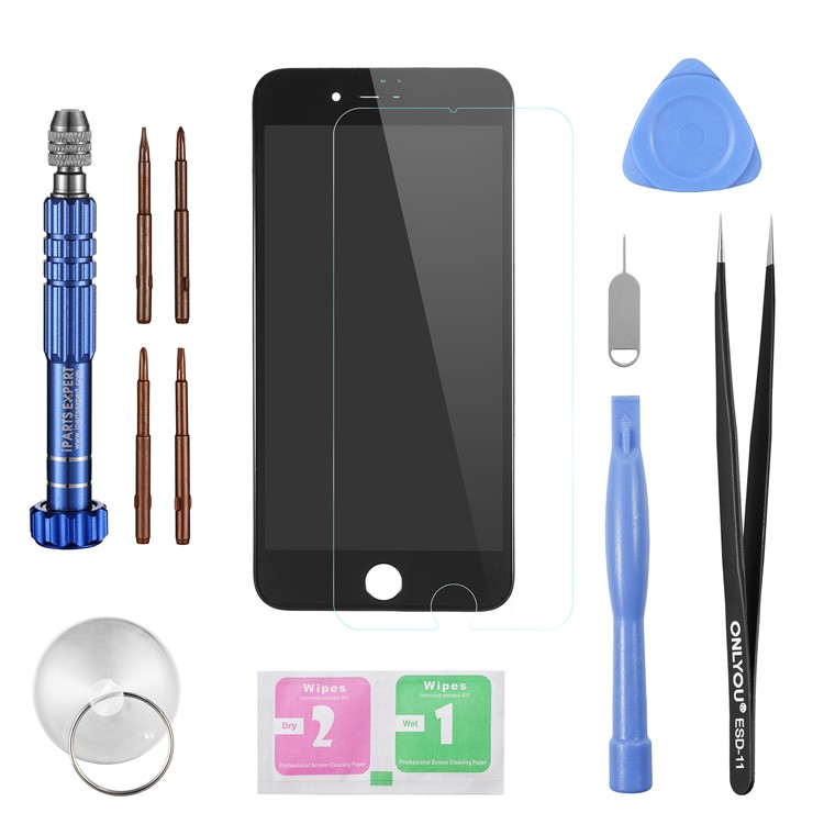 LCD Screen and Digitizer Assembly + Disassemble Repair Opening Tool Kit for iPhone 7 Plus 5.5 inch - Black-1