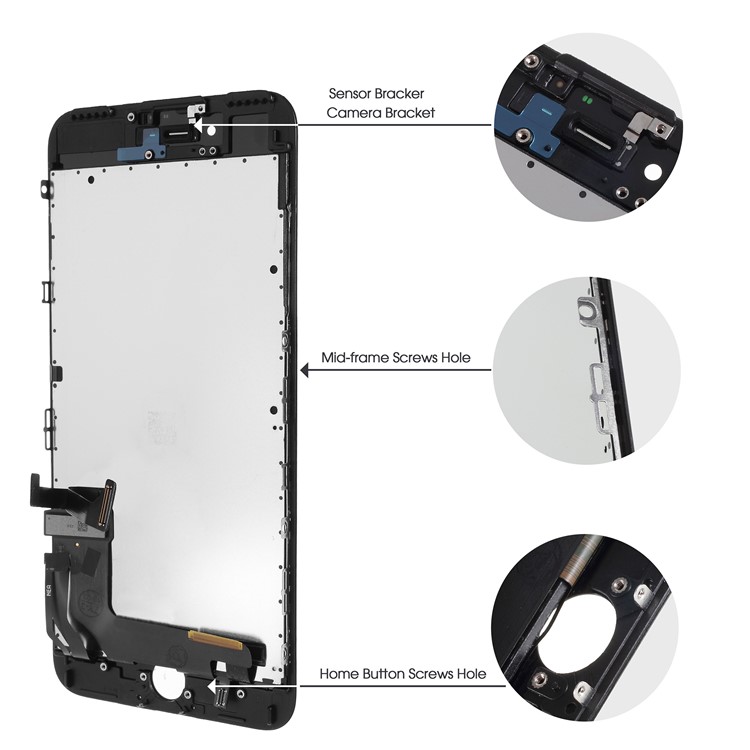 LCD Screen and Digitizer Assembly + Disassemble Repair Opening Tool Kit for iPhone 7 Plus 5.5 inch - Black-2