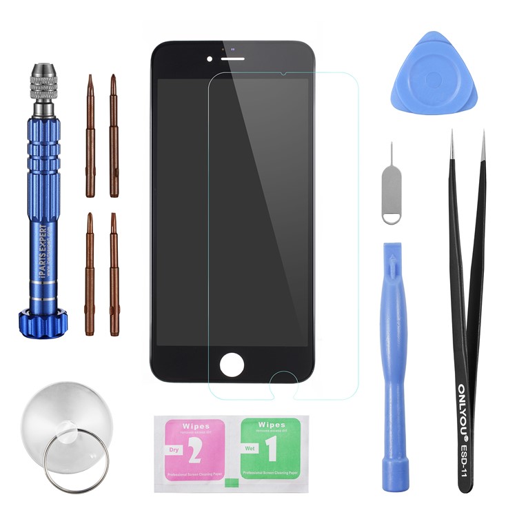 LCD Screen and Digitizer Assembly Replacement + Disassemble Repair Opening Tool Kit for iPhone 6 Plus 5.5-inch - Black-1