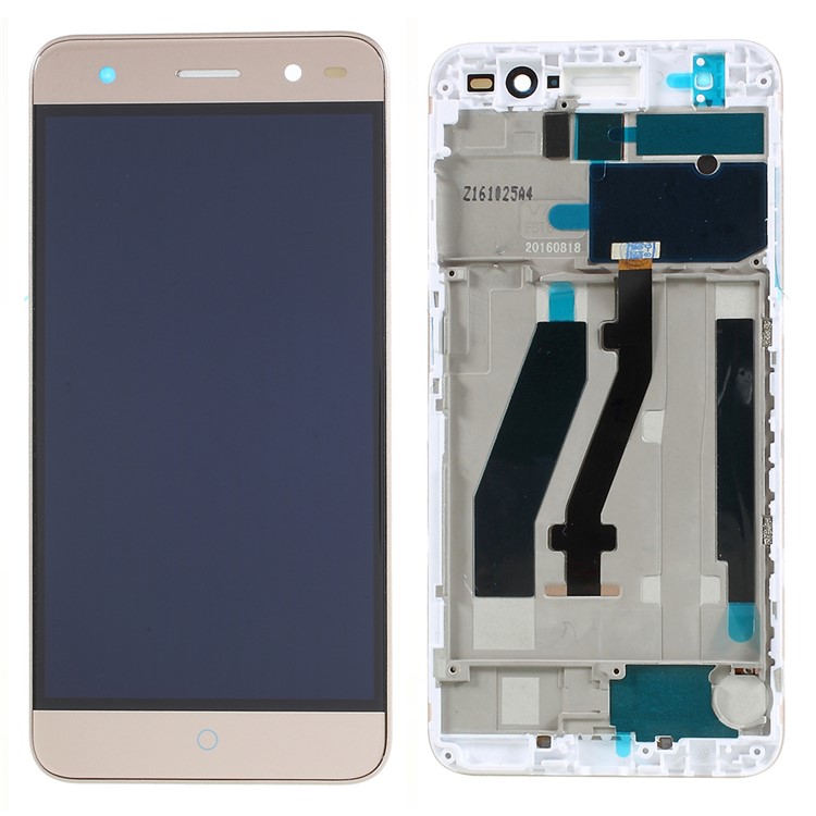 OEM LCD Screen and Digitizer Assembly + Frame Replace Part for ZTE V7 lite - Gold-1