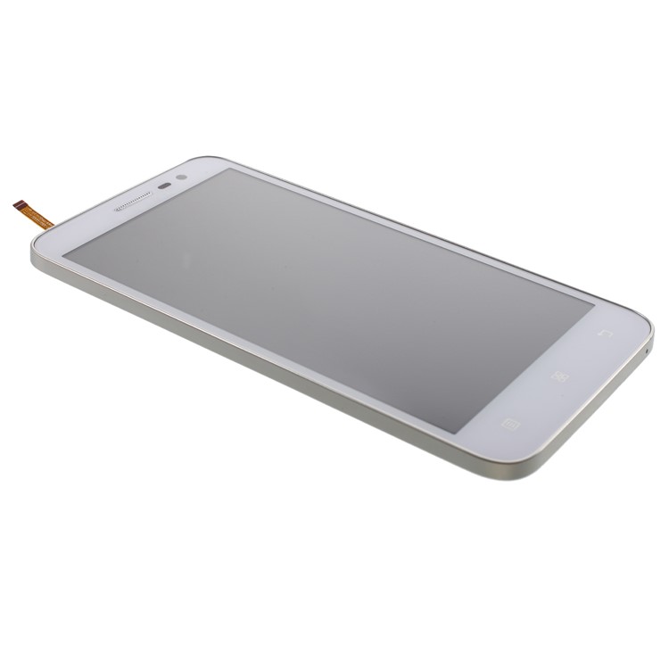 OEM LCD Screen and Digitizer Assembly + Frame Replace Part for Lenovo Golden Warrior A8 A808T A806 - White-2