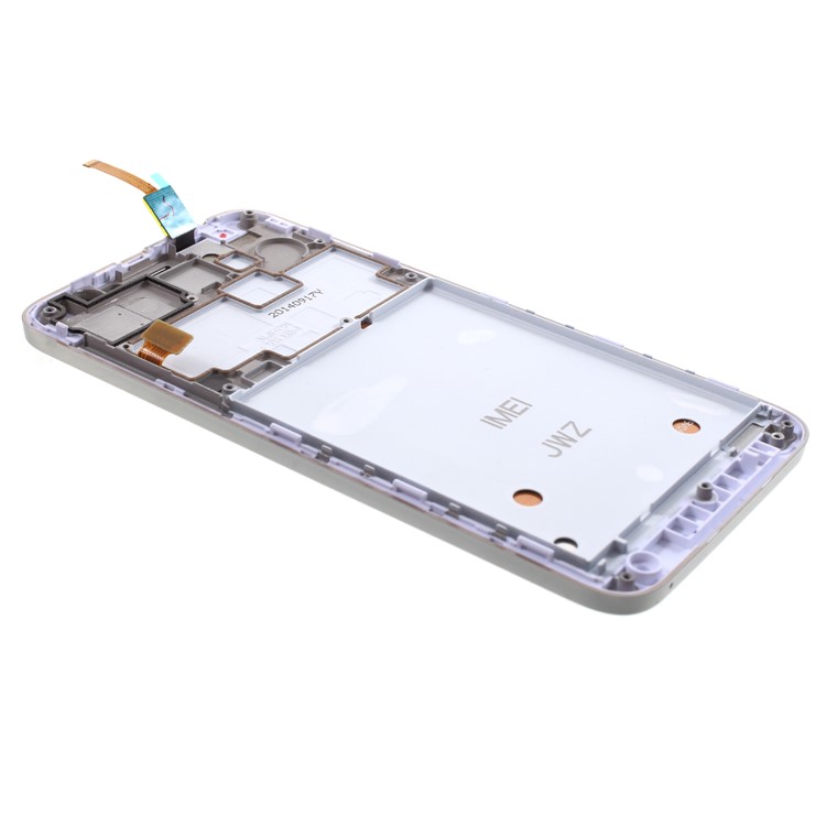 OEM LCD Screen and Digitizer Assembly + Frame Replace Part for Lenovo Golden Warrior A8 A808T A806 - White-3