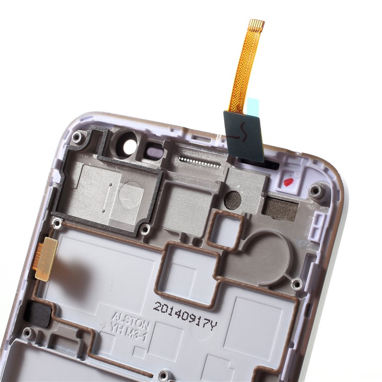 OEM LCD Screen and Digitizer Assembly + Frame Replace Part for Lenovo Golden Warrior A8 A808T A806 - White-4