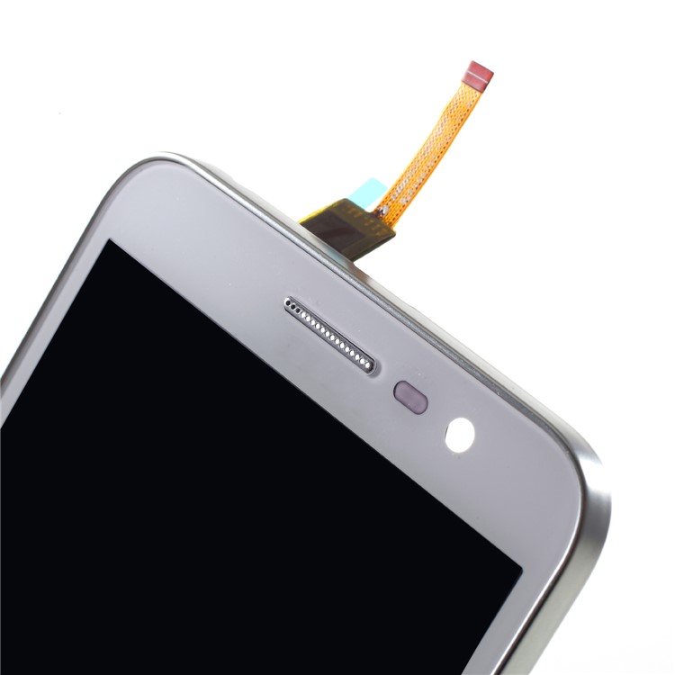 OEM LCD Screen and Digitizer Assembly + Frame Replace Part for Lenovo Golden Warrior A8 A808T A806 - White-5