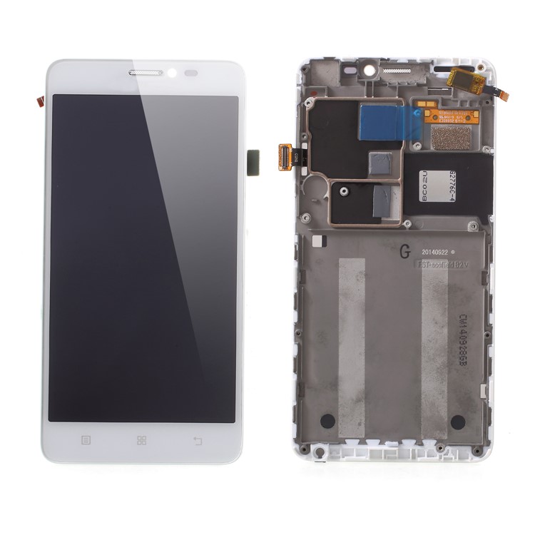 OEM Screen and Digitizer Assembly + Frame Replace Part for Lenovo S850 - White-1