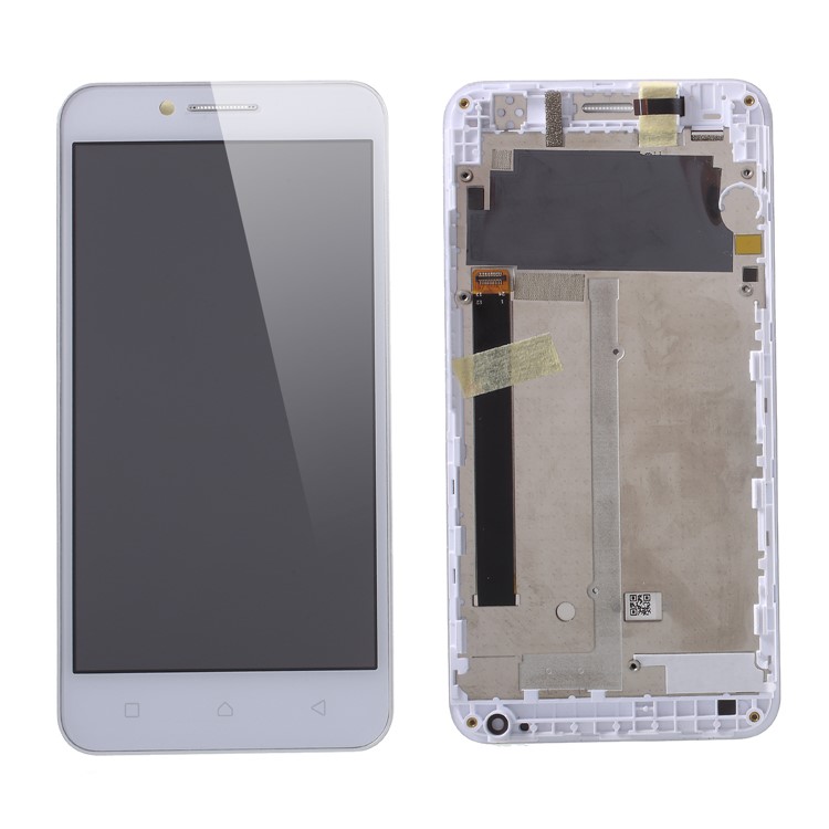 OEM LCD Screen and Digitizer + Assembly Frame Part for Lenovo A2020 - White-1