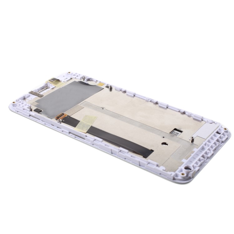 OEM LCD Screen and Digitizer + Assembly Frame Part for Lenovo A2020 - White-4