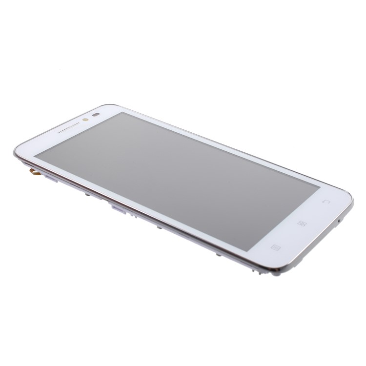 OEM LCD Screen and Digitizer Assembly Part with Front Housing for Lenovo A606 - White-2