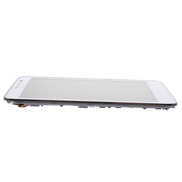 OEM LCD Screen and Digitizer Assembly Part with Front Housing for Lenovo A606 - White-3