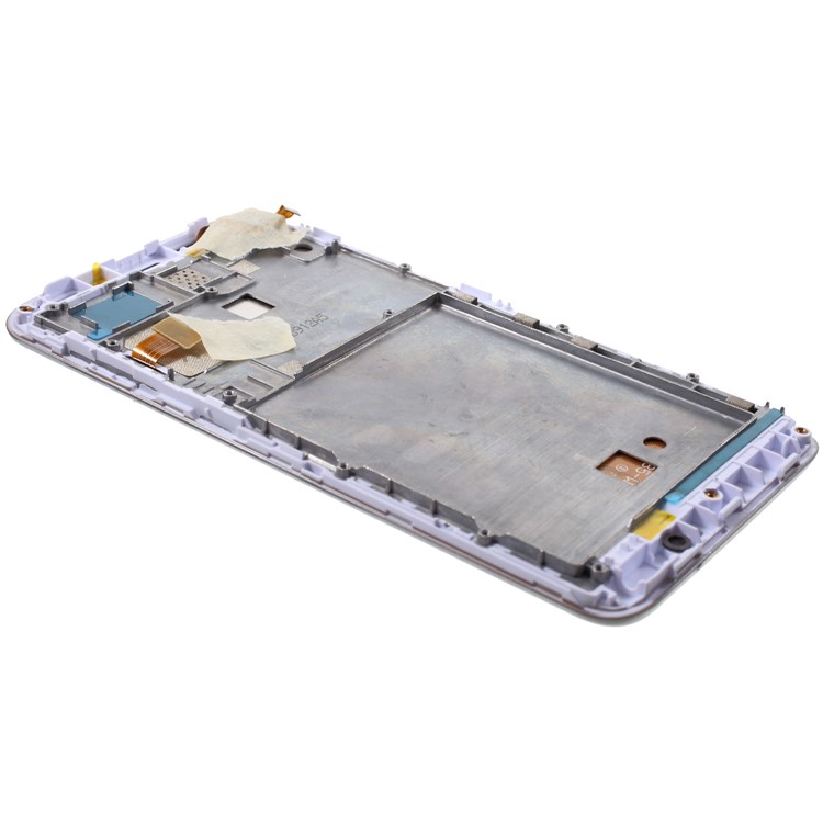 OEM LCD Screen and Digitizer Assembly Part with Front Housing for Lenovo A606 - White-4