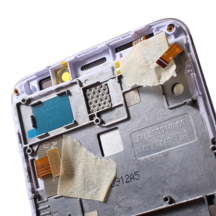 OEM LCD Screen and Digitizer Assembly Part with Front Housing for Lenovo A606 - White-6