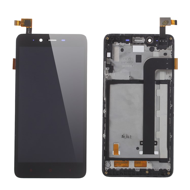 LCD Screen and Digitizer Assembly + Frame Replace Part (Non-OEM) for Xiaomi Redmi Note 2 - Black-1