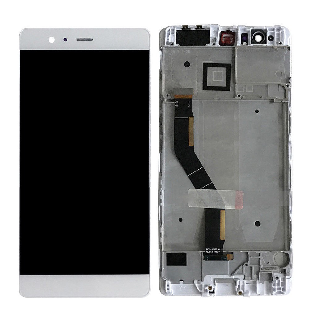 LCD Screen and Digitizer Assembly + Frame Part for Huawei P9 Plus - White-1